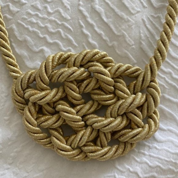 HANDMADE CORDED INFINITY CELTIC KNOT NECKLACE - GOLD - Picture 2 of 3